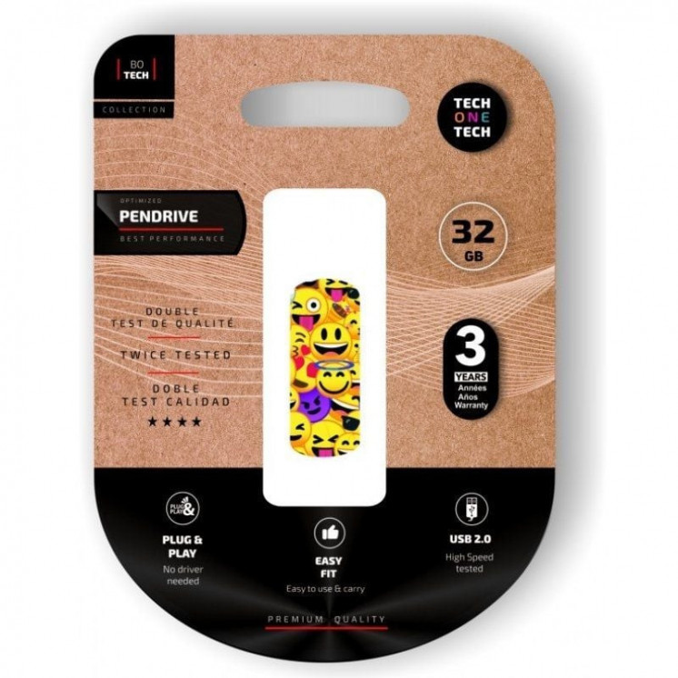 Pendrive 32gb tech one tech emoji collage usb 2.0