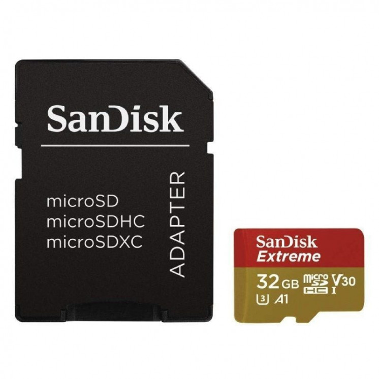 Tarjeta de memoria sandisk extreme 32gb microsd hc uhs-i con adaptador/ clase 10/ 100mbs