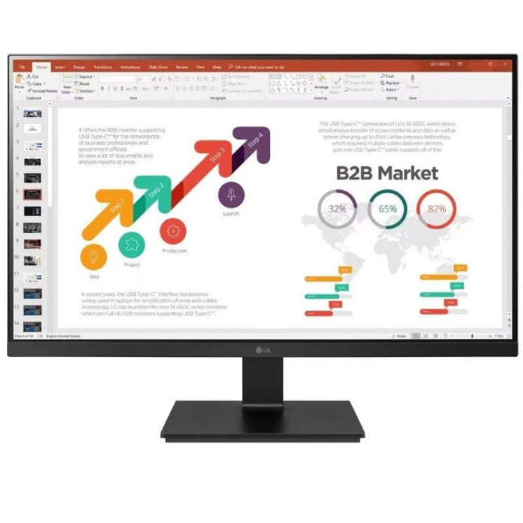 Monitor profesional lg 27bl650c-b 27'/ full hd/ multimedia/ regulable en altura/ negro