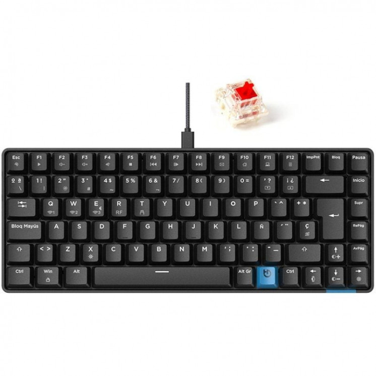 Teclado Gaming Mecánico Inalámbrico Hiditec GM1K/ Hot-Swap switch Gateron Red