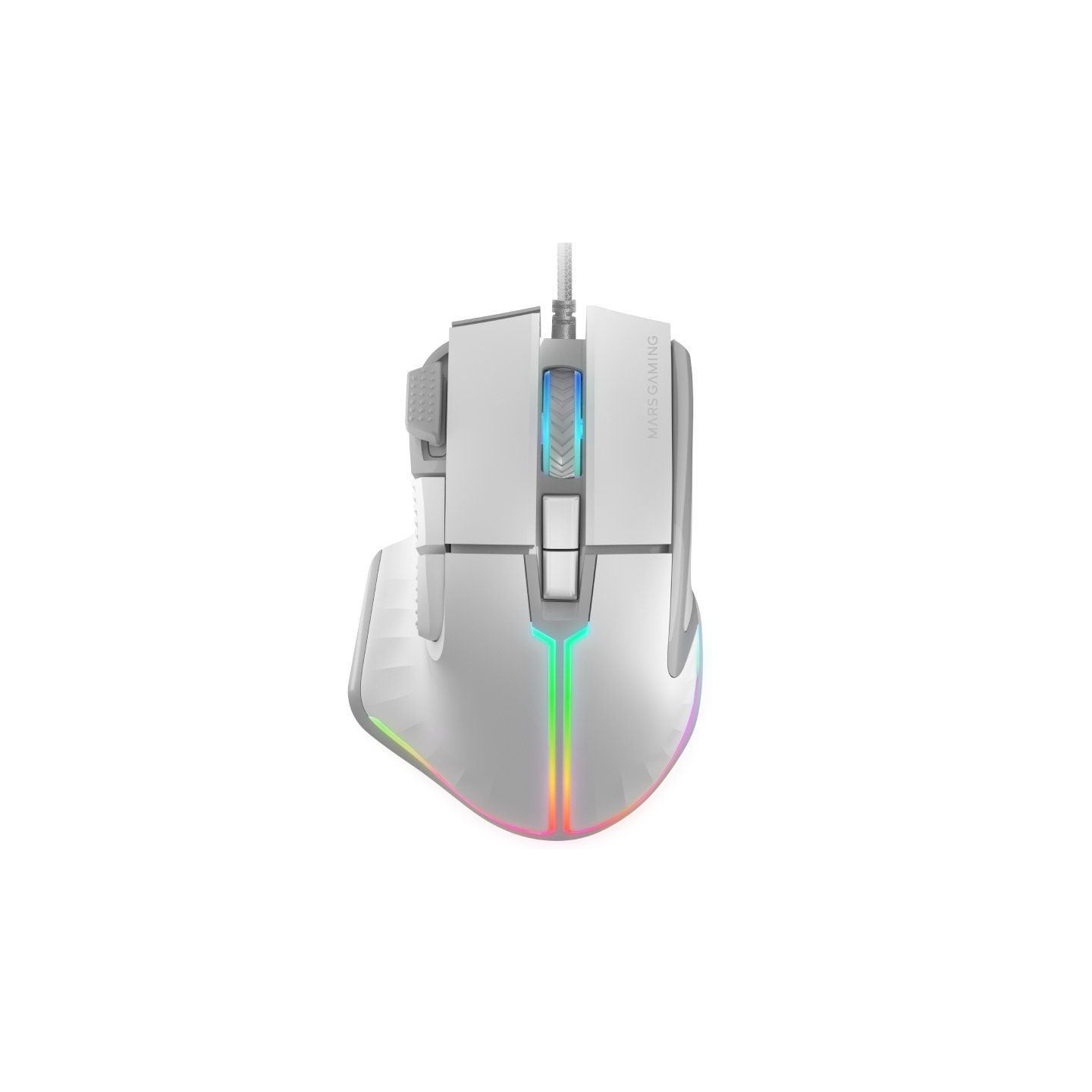 Ratón Gaming Mars Gaming MM-XT/ Hasta 12800DPI/ Blanco