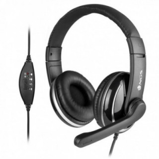 Auriculares ngs vox 800 usb/ con micrófono/ usb/ negros