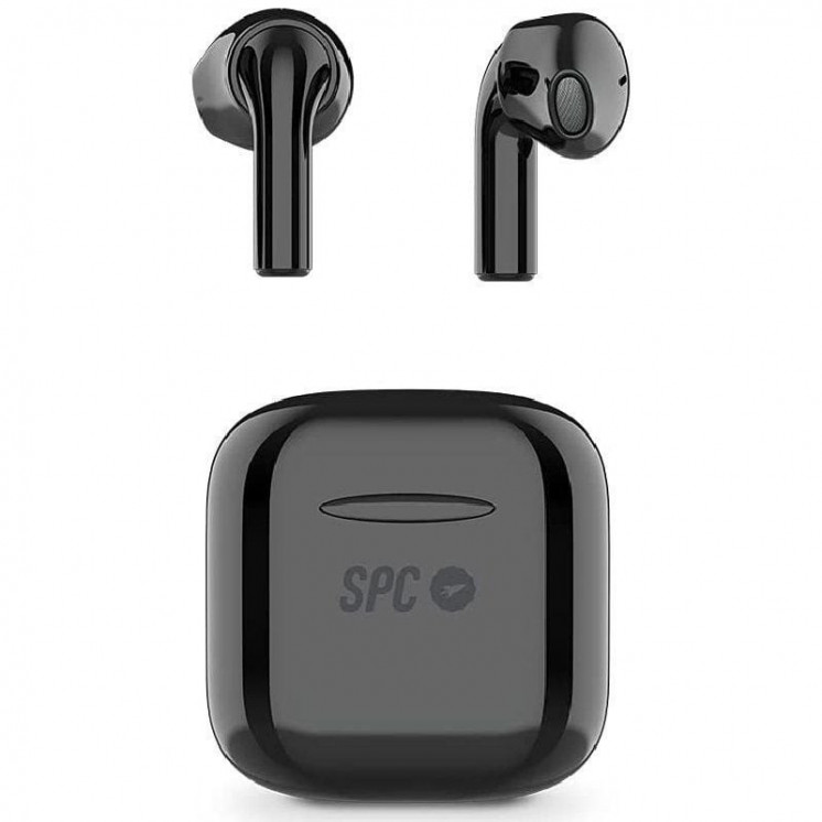 Auriculares bluetooth spc zion pro con estuche de carga/ autonomía 3.5h/ negros