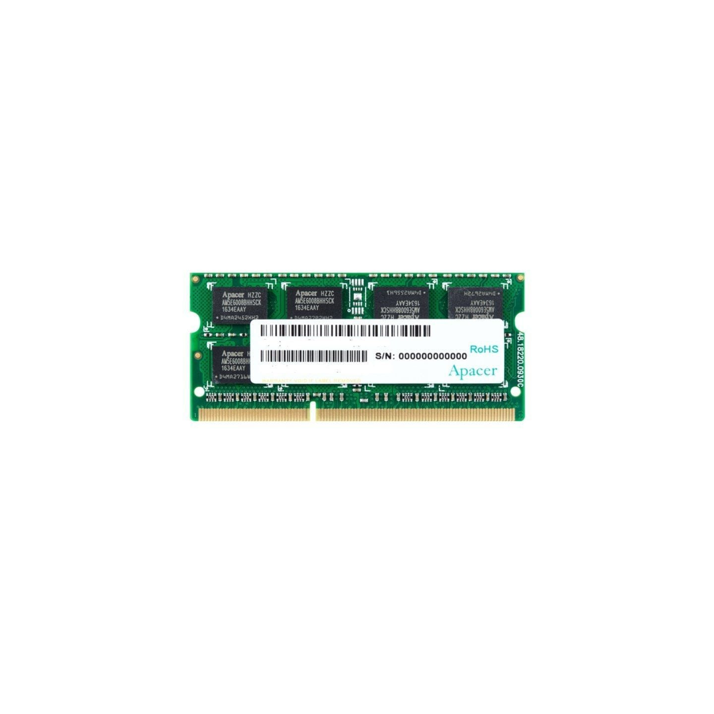 Memoria ram apacer 4gb/ ddr3/ 1600mhz/ 1.5v/ cl11/ sodimm