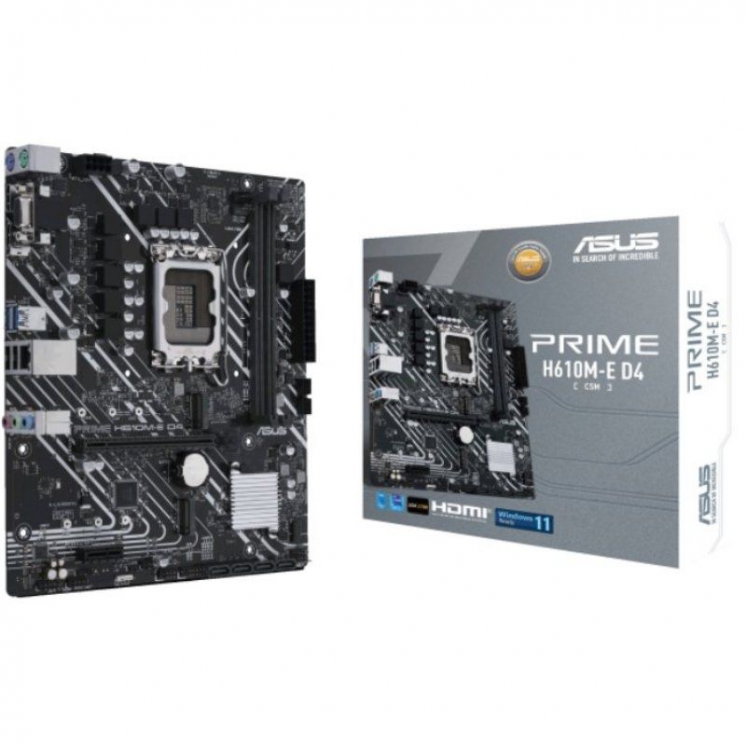 Placa base asus prime h610m-e d4-csm/ socket 1700/ micro atx