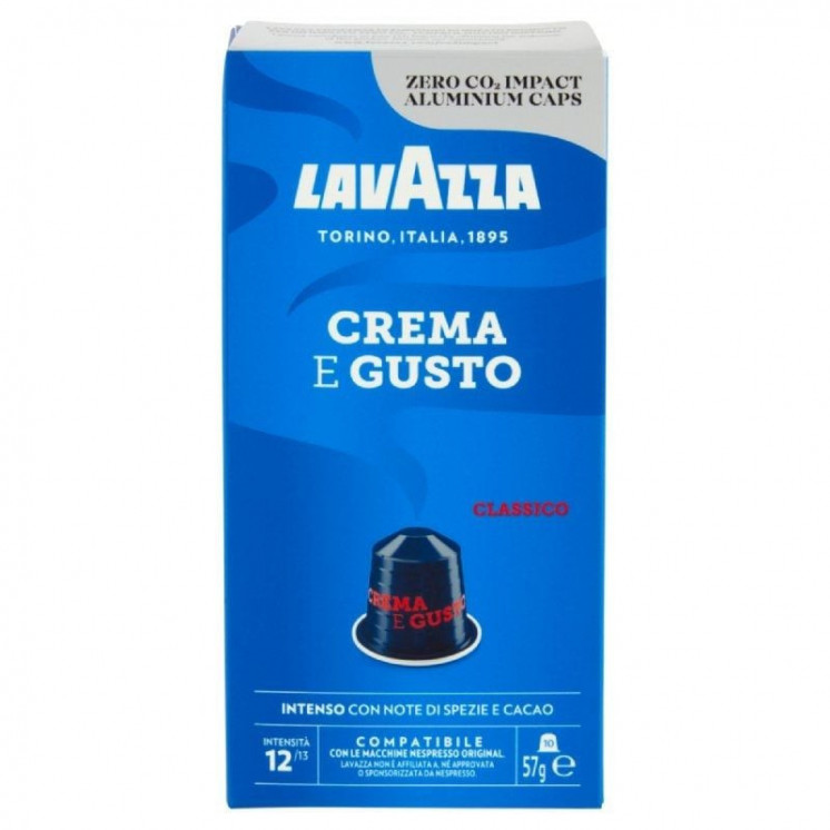 Cápsula lavazza crema e gusto clásico para cafeteras nespresso/ caja de 10