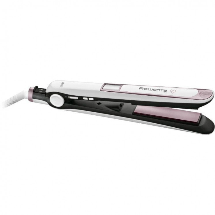 Plancha para el pelo rowenta premium care 7/7/ blanca y rosa