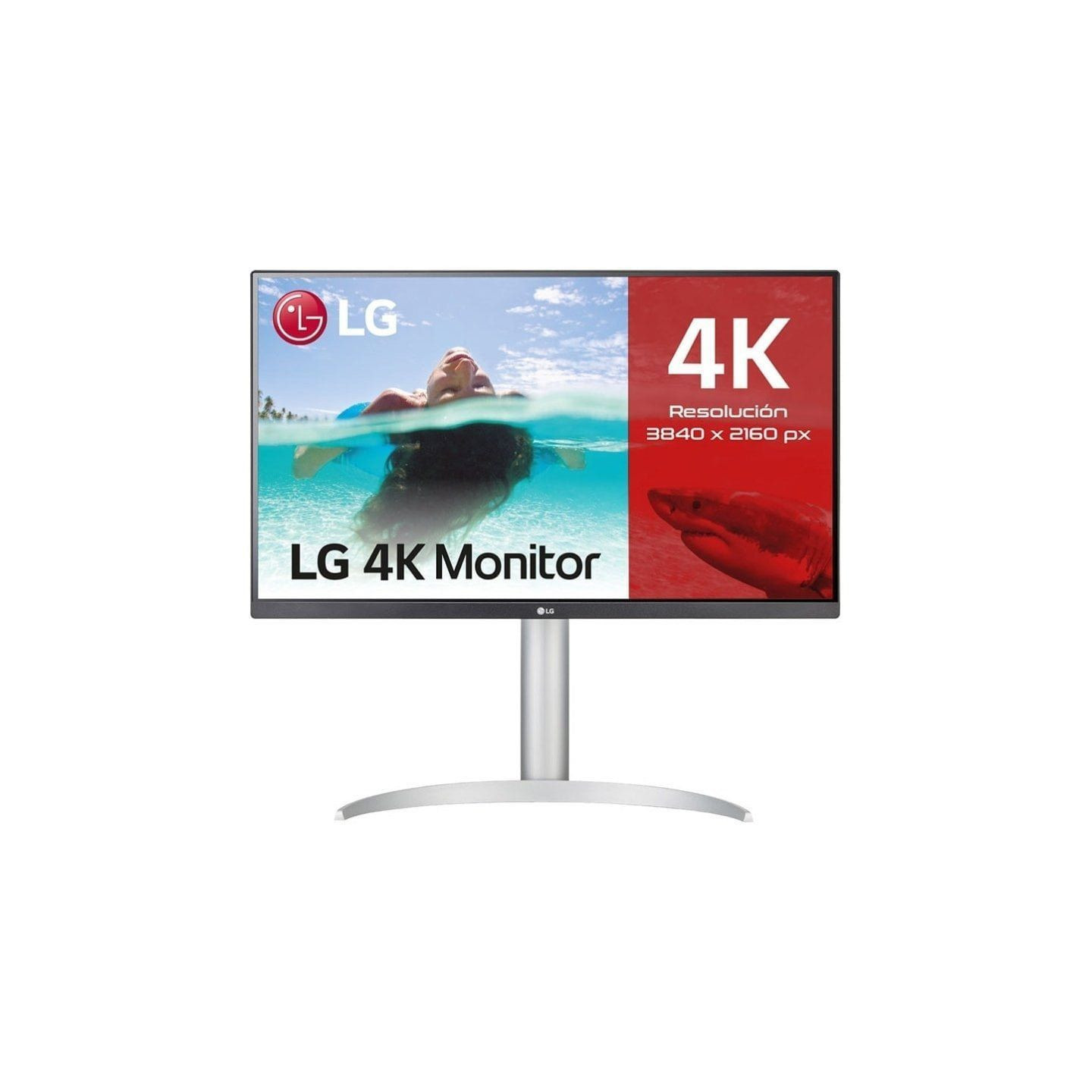 Monitor profesional lg 27up85np-w 27'/ 4k/ multimedia/ regulable en altura/ plata