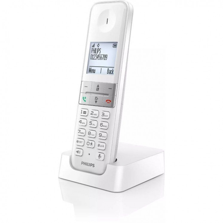 Teléfono inalámbrico philips d4701w/34/ blanco