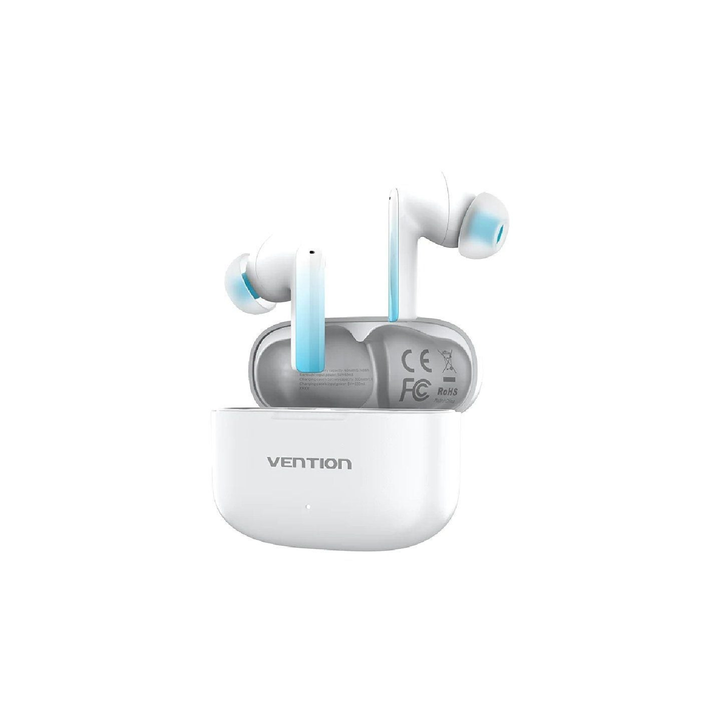 Auriculares bluetooth vention elf e04 nbiw0 con estuche de carga/ autonomía 6h/ blancos