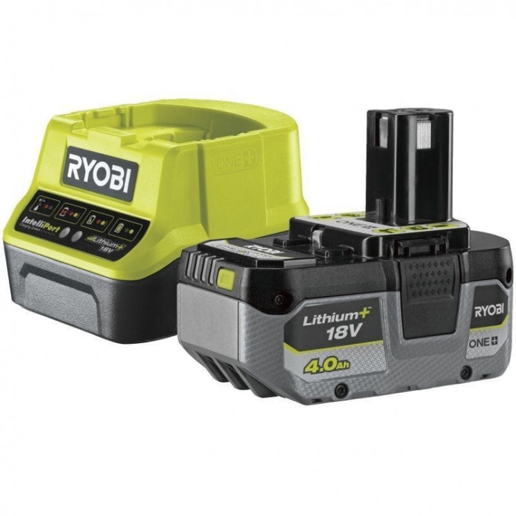 Cargador + batería de litio ryobi one+ rc18120-140x/ 18v 4,0ah