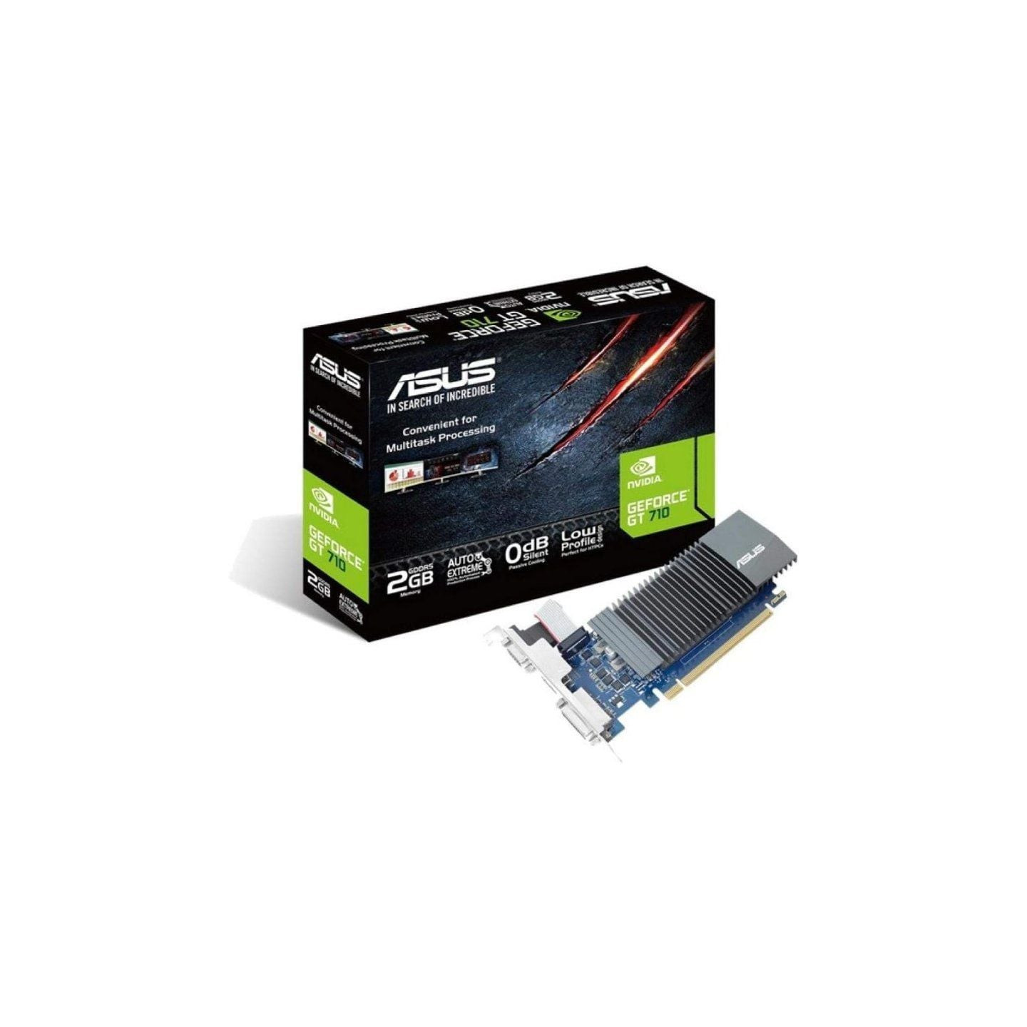 Tarjeta gráfica asus geforce gt 710 sl evo brk/ 2gb gddr5/ compatible con perfil bajo