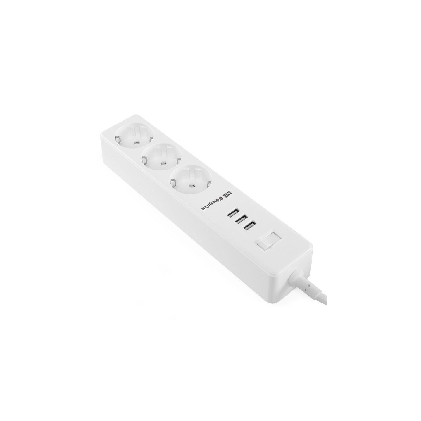 Regleta con interruptor orbegozo en 3000/ 3 tomas de corriente/ 3 usb/ cable 1.7m/ blanca