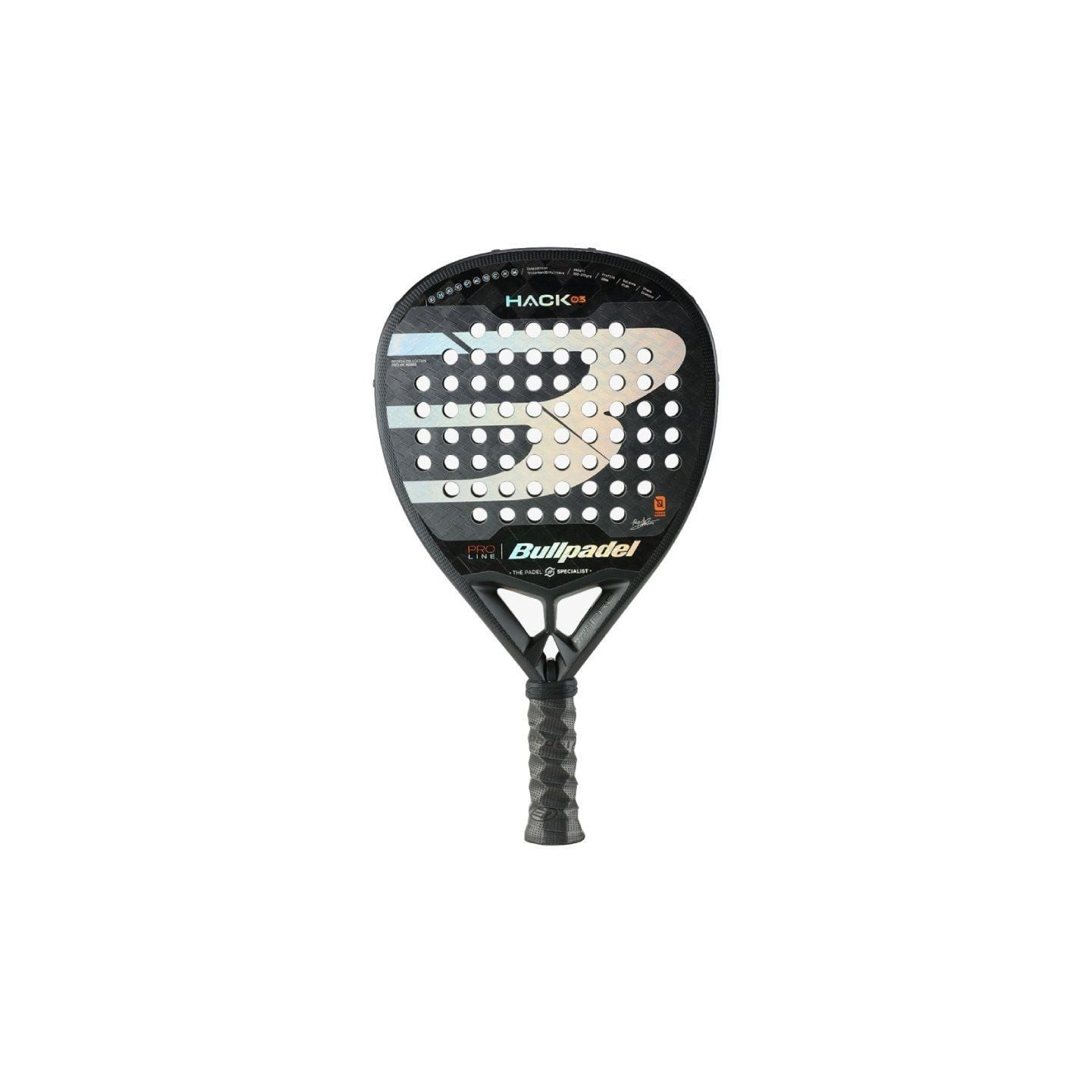 Pala de pádel bullpadel hack 03 2024/ negra y naranja