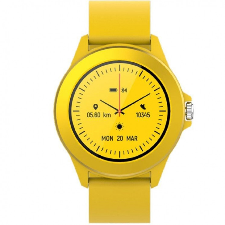 Smartwatch forever colorum cw-300/ notificaciones/ frecuencia cardíaca/ amarillo