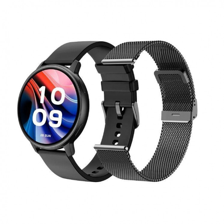 Smartwatch spc smartee duo classic 9652n/ notificaciones/ frecuencia cardíaca/ negro/ incluye correa extra