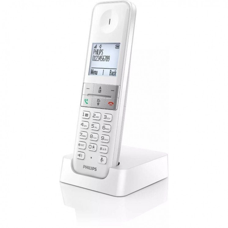 Teléfono inalámbrico philips d4701w/34/ blanco