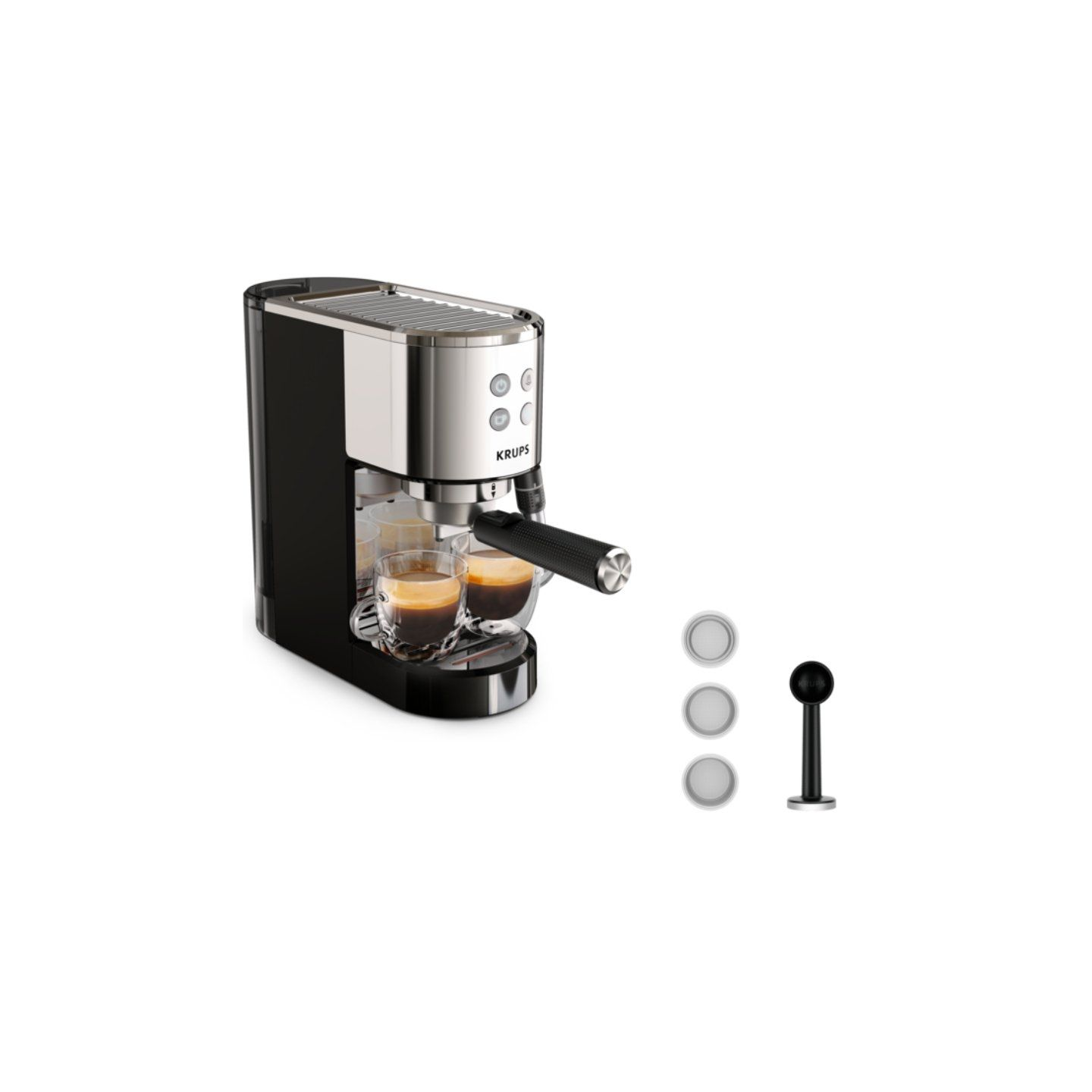 Cafetera expreso krups virtuoso/ 1400w/ 15 bares/ plata