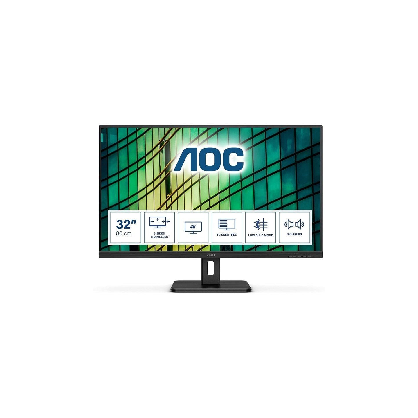 Monitor profesional aoc u32e2n 31.5'/ 4k/ multimedia/ negro