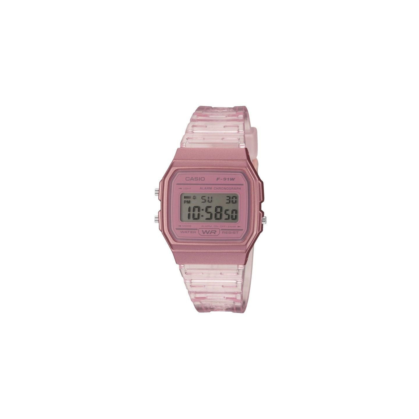 Reloj digital casio collection women f-91ws-4ef/ 38mm/ rosa