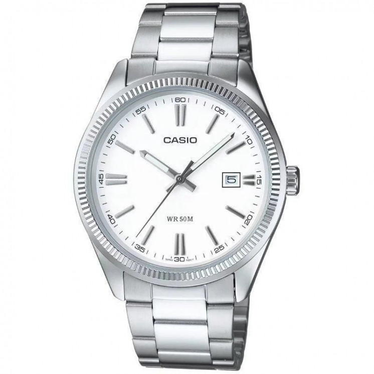 Reloj analógico casio collection women ltp-1302pd-7a1veg/ 44mm/ plata y blanco