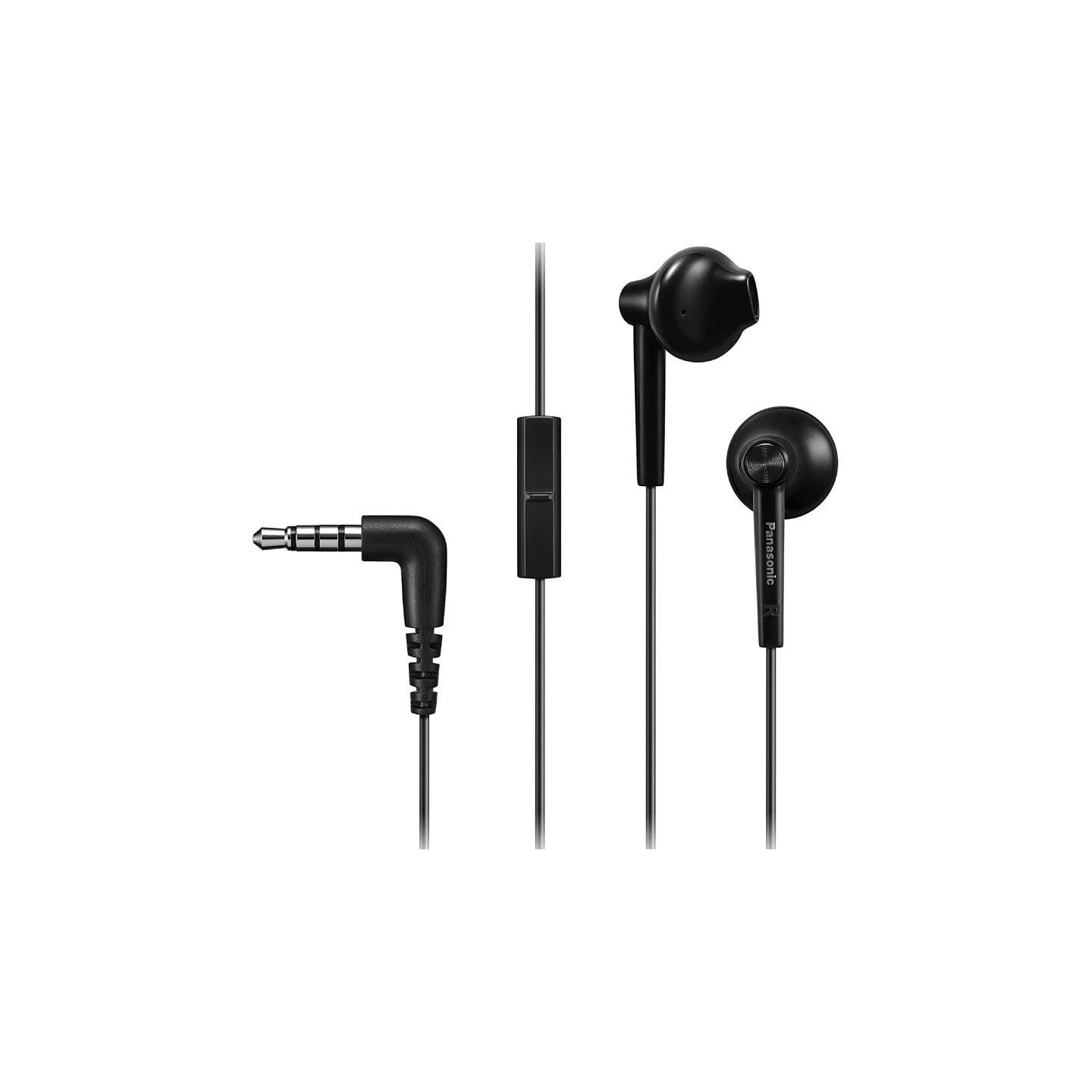 Auriculares intrauditivos panasonic rp-tcm55/ con micrófono/ jack 3.5/ negros